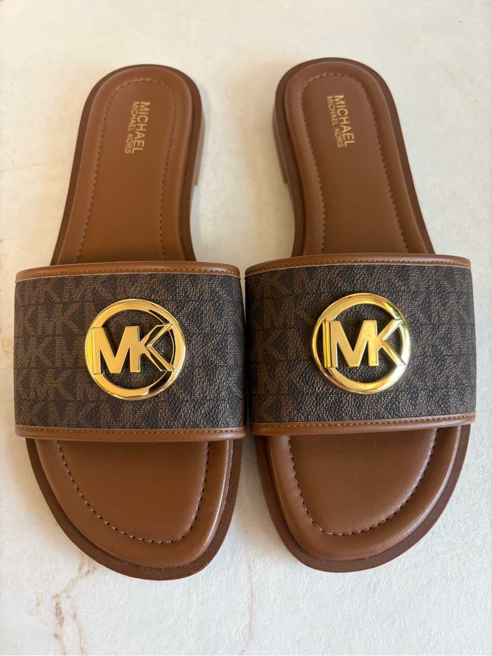 Michael Kors MK Logo Slide Sandals